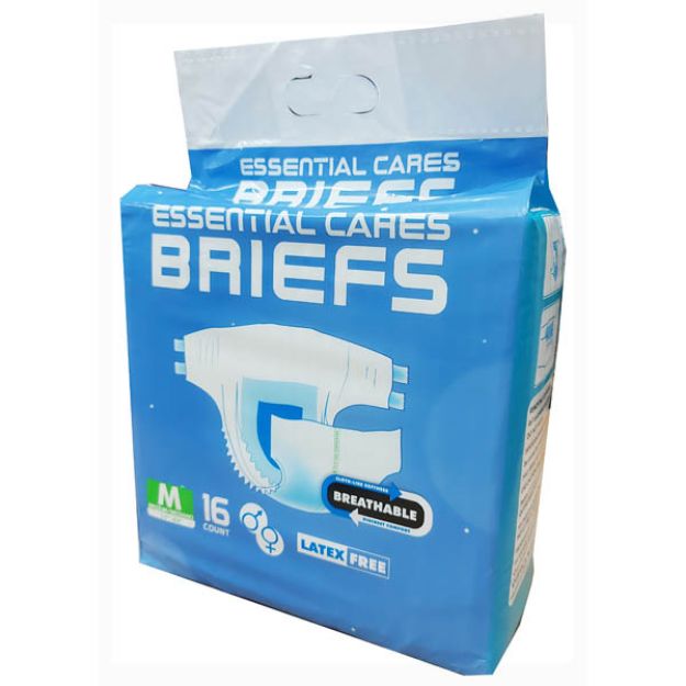 Picture of Diaper/Briefs Breathable Dry Plus Essential Cares Medium 16pc/Bg 6Bg/Cs