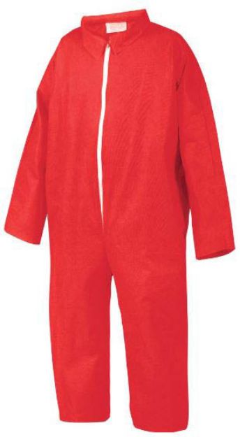 Picture of Coverall Red Disposable Large 5pc/Bg 10Bg/Cs
