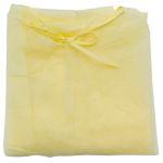 Picture of Isolation Gown NW SPP 20gsm 130X150cm Elstic Cuff Tie Back/Waist Yellow XLarge ECS 10Pc/Bg 5Bg/Cs
