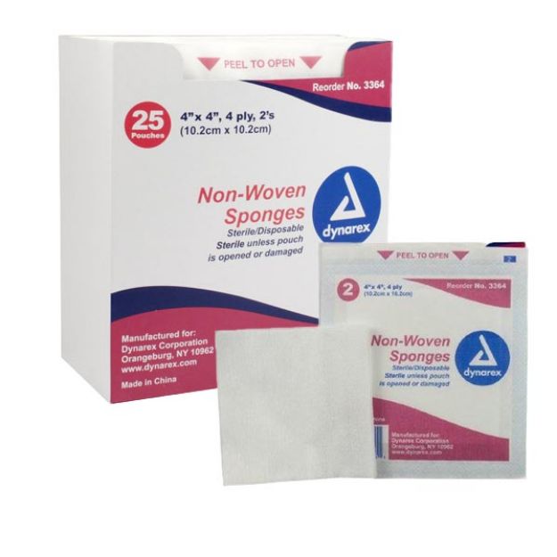 Picture of Sponge Non Woven Sterile 4 Ply 4inX4in 3364 25/Bx 24Bx/Cs