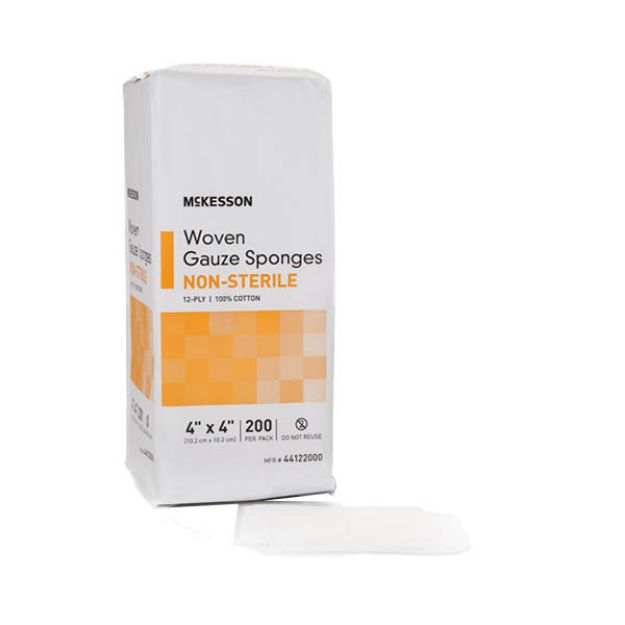 Picture of Sponge Gauze 12Ply Woven N/S 4inX4in Mckesson 44122000 200Ea/Bg (MK)