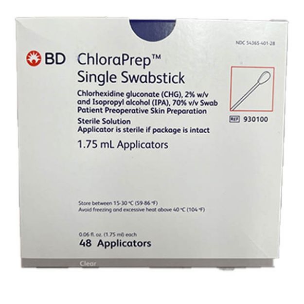 Picture of ChloraPrep Swabstick, Single, 1.75ML 48/Pk 10Pk/Cs(MP)