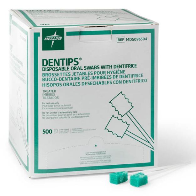 Picture of Swab Oral Dentips Treated Green MDS096504 10Pc/Pk