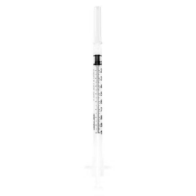 Picture of Sol-Care 1mL Safety Syringe w/ Fixed Needle 27G x 1/2in Sol Millenium 100019IM 100Ea/Bx 10Bx/Cs