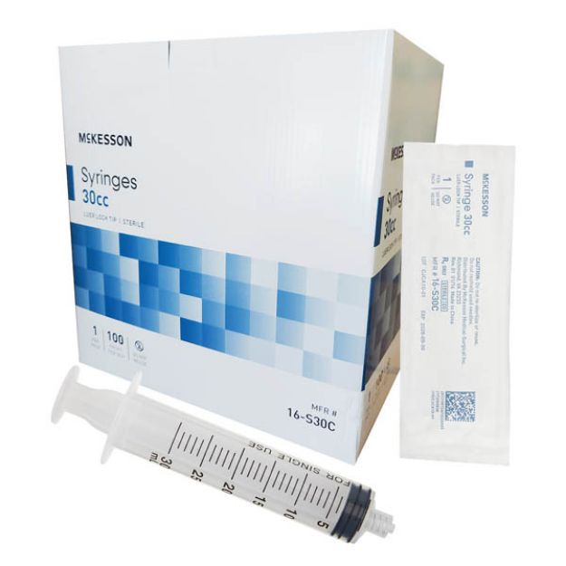 Picture of Syringe LL 30ml McKesson 16-S30C 100Ea/Bx 6Bx/Cs (MK)