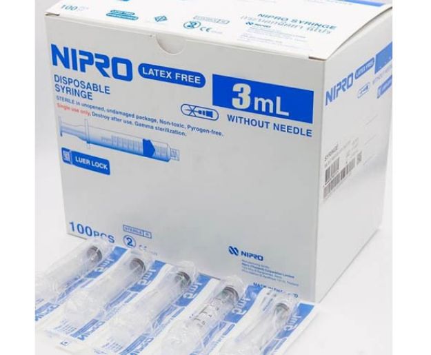 Picture of Syringe 3cc Latex Free Syringe Only  With Luer Lock Tip Nipro JD+03L 100Ea/Bx 10Bx/Cs (NP)