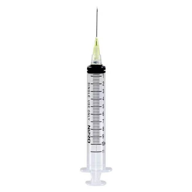 Picture of Syringe 10cc Latex Free 21GAx1 Luer-Lok Tip With Needle JD+10L2125-WEI 100pc/Bx 9Bx/Cs