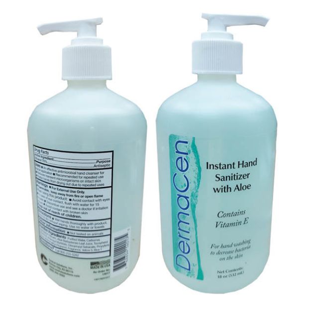Picture of Hand Sanitizer with Aloe DermaCen 18 oz. Ethyl Alcohol Gel Bottle 12Bt/Cs (CE)