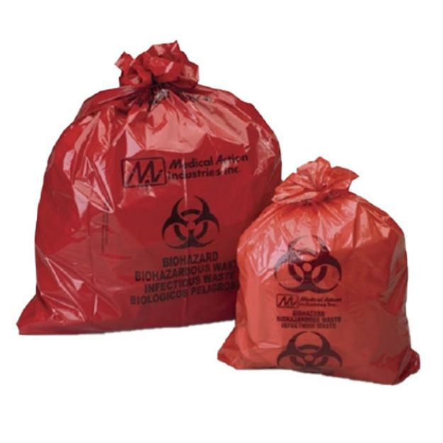 Picture of Red Biohazard Bag 25X34 1.2mil MAI 108M 250/Cs