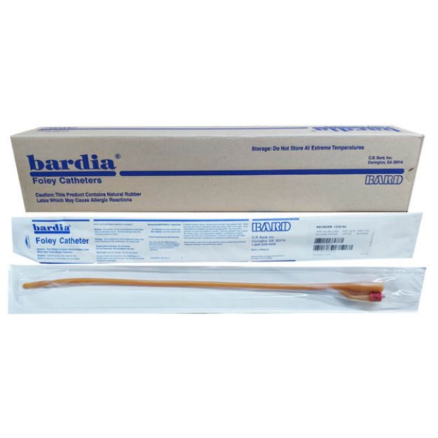 Picture of Catheter Foley Sterile 2 Way 16FR 5cc Balloon Silicone Coated 123516A 12Ea/Bx