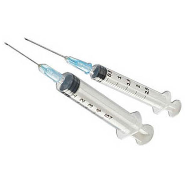 Picture of Syringe 5cc Latex Free 22Gx1 1/2 Luer-Lok Tip With Needle JD+05L2238 100pc/Bx 10Bx/Cs