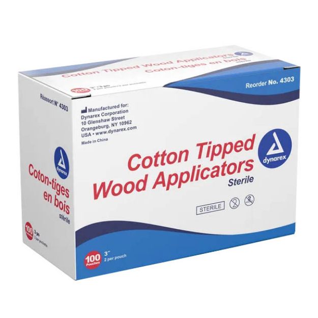 Picture of Cotton Tipped Wood Applicators 3inch Sterile 4303 200Ea/Bx 10Bx/Cs (DY)