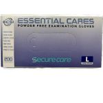 Picture of Securecare Nitrile Powder Free Examination Gloves Blue Essential Cares Large 200pc/Bx 10Bx/Cs