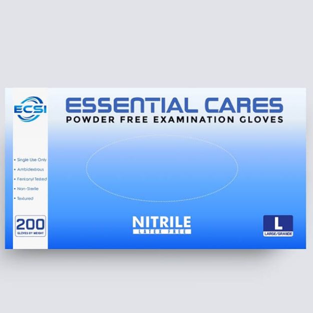 Picture of Nitrile Powder Free Examination Gloves Blue, Essential Cares Large 200pc/Bx 10Bx/Cs
