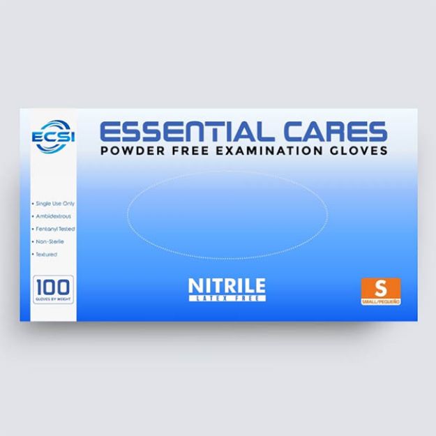 Picture of Nitrile Powder Free Examination Gloves Blue, Essential Cares Small 100pc/Bx 10Bx/Cs