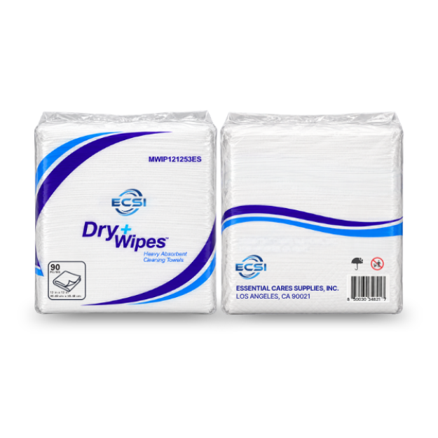 Picture of Wipe Heavy Absorbent Dry+ Essential Cares White 90pc/Bg 12Bg/Cs